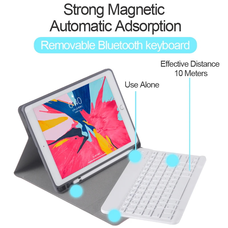 Top Flip Backlit Keyboard for Apple iPad 9.7 2017 2018 5th 6th Generation Bluetooth Keyboard Case f