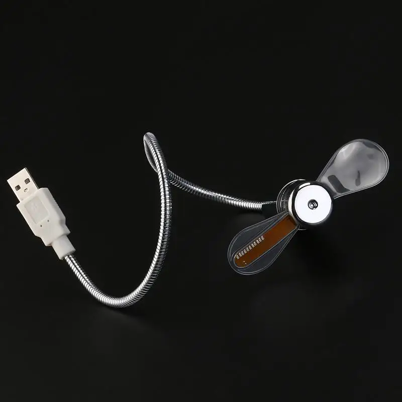 USB портативный мини вентилятор кулер гибкий регулируемый вентилятор с красочным круговым дисплеем светодиодный узор для дома и офиса путешествия