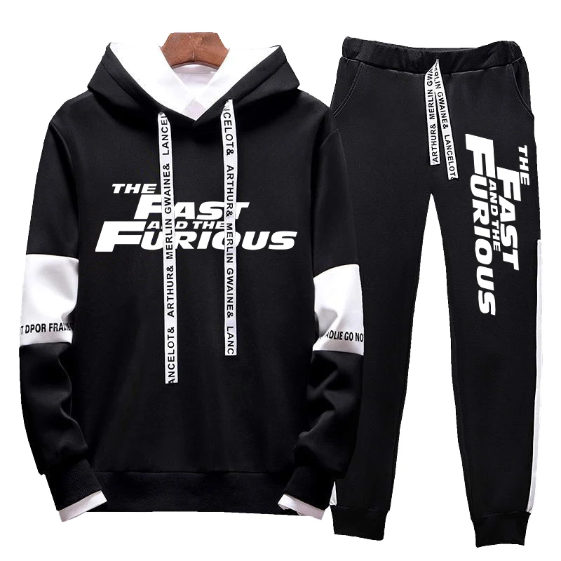 The Fast and the Furious Hoodies and Sweatpants Classic Men/Women Daily Casual Sports Jogging Suit Hooded Longsleeve Pullovers mens tracksuit set