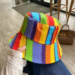 Fisherman's Cap Women's Fashion Rainbow Graffiti Sunscreen Basin Hat Beach Outing Buckets Designer Hats Caps Hat Beach