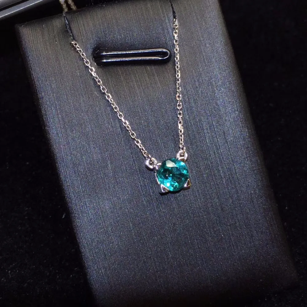 Изысканные ювелирные изделия высокого качества натуральный синий драгоценный камень турмалин 0.7ct кулон винтажные Torques подвески ожерелья для женщин