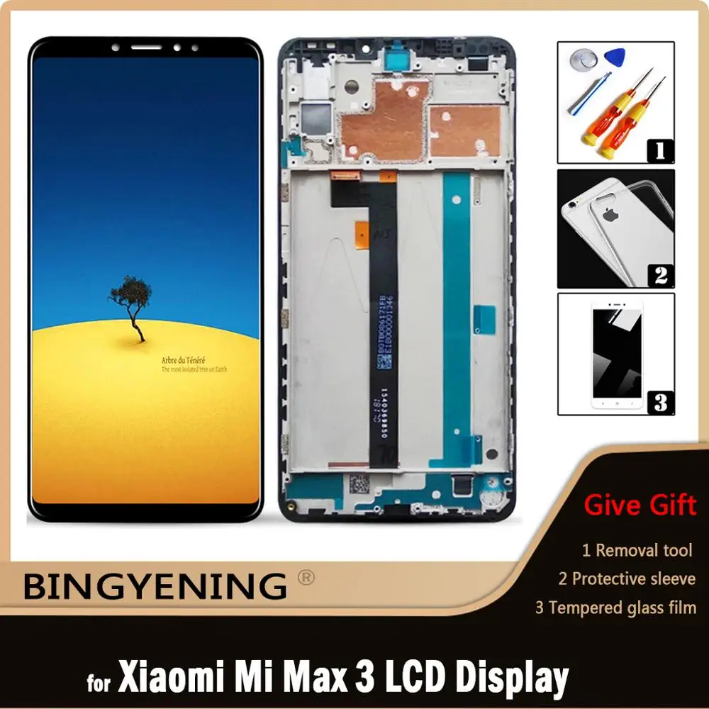 Original For 6.9 inch Xiaomi Mi Max 3 2160x1080 LCD Display Screen Touch Digitizer Assembly With Frame Replace | Мобильные телефоны