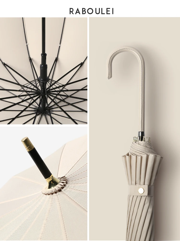 Lei paraguas de mango largo japonés para mujer, femenina de gran refuerzo, estilo Mori, Retro, recto, Simple, gran tamaño|Paraguas| - AliExpress