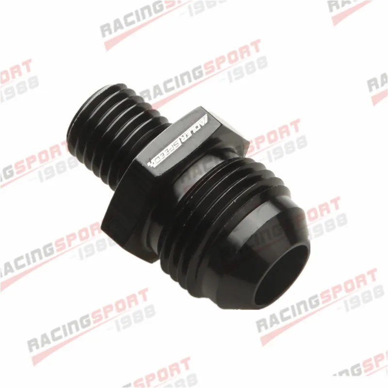 

8AN AN-8 Male Flare To M12x1.5 Metric Straight Fitting Adapter Black