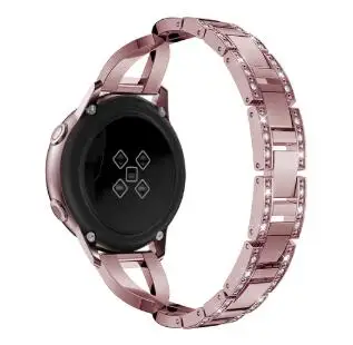 20 мм ремешок Блестящий горный хрусталь ремни для Huami Amazfit GTS samsung gear S2 huawei Watch 2 samsung galaxy watch Active - Цвет: Rose pink