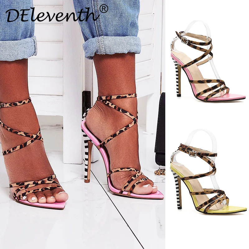 

Leopard Stiletto Heel Shoes Western Style Leopord Pattern