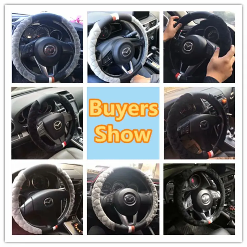Теплые плюшевые рулевого колеса автомобиля Обложка для Mazda 2 Demio Axela Mazda3 Atenza Mazda6 CX-3 CX-5 CX-8 CX-9 Wagon BT-50 Premacy 5 7