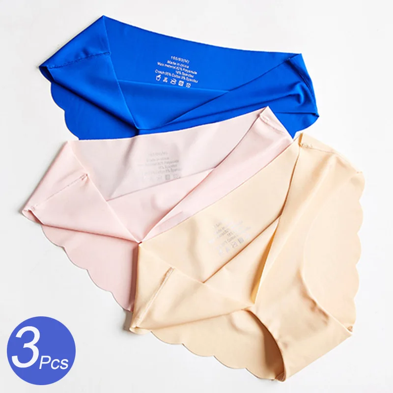 

3Pcs/lot Seamless Panty Set Underwear Women's Lingerie Female Fashion Briefs Low Waist Lady Intimates Soft Sexy Panties 8 Colors