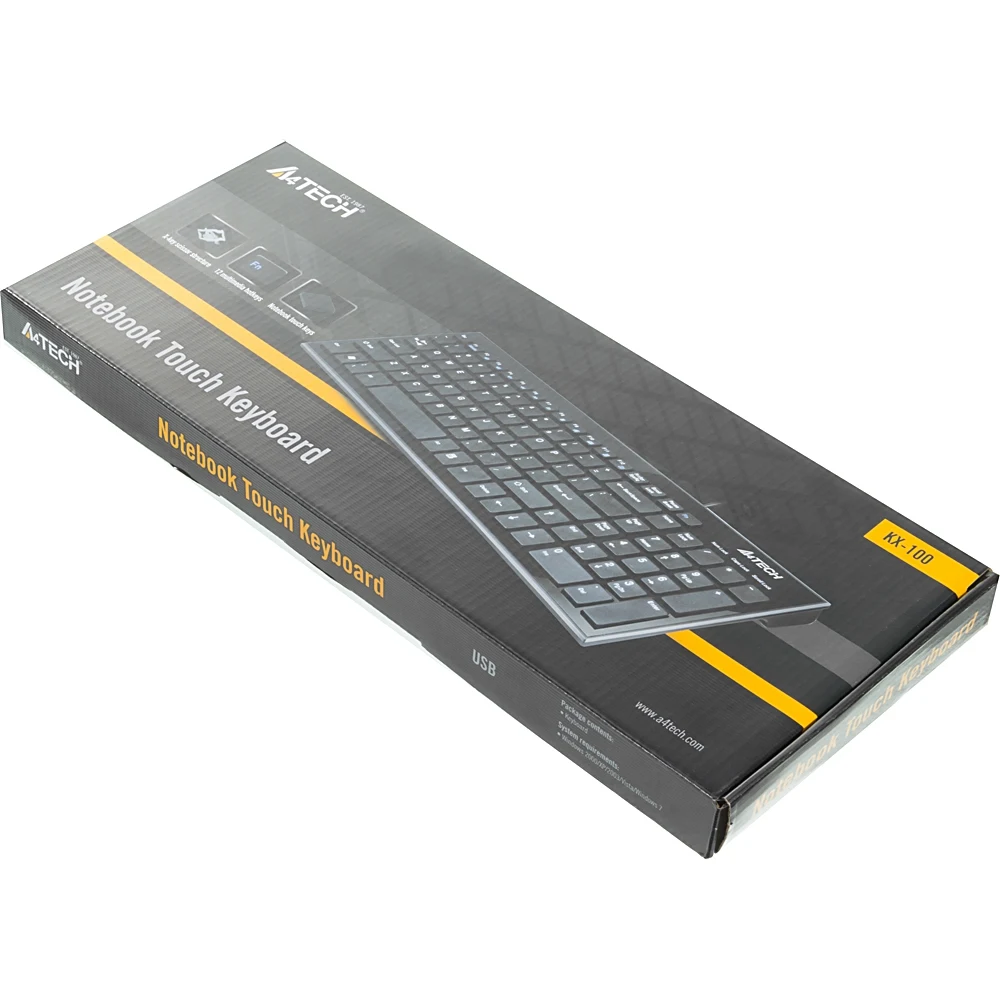 Клавиатура A4 KX-100 черный USB slim Multimedia