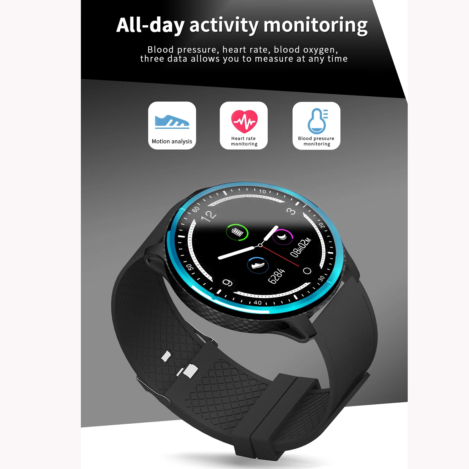 Смарт-часы для фитнеса, Bluetooth Smartwatch с монитором сна Сидячий напоминание шагомер, наручные часы для мужчин женщин детей