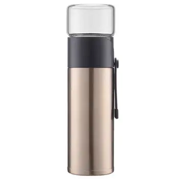 

Golden 400ml Home Kitchen Vacuum Flask Thermos Two Types Of Tea Filter Kung Fu Tea Cup Tea Separator Drinking Utensils