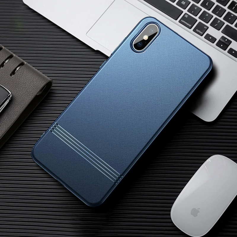 

Luxury Ultra Thin Magnetic adsorption Car Phone Case For iPhone XR XS Max Textured Shockproof Silicone cover for iphone 8 7 Plus