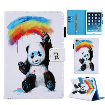 

Case for Apple iPad Pro Air Mini 6th 7.9 9.7 11inch 360 Degrees Rotating Flip PU Leather Cover Auto Sleep Wake Doodle Panda