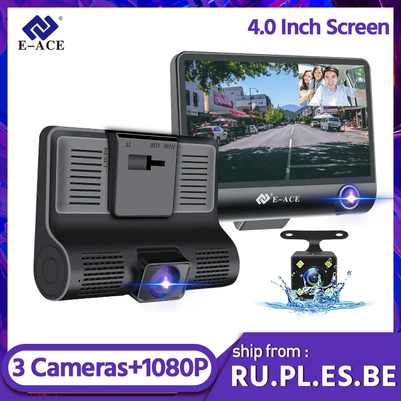 E ACE 4.0 дюймов мини видеорегистратор Торпедо для автомобиля видео CAM авто 3 camara