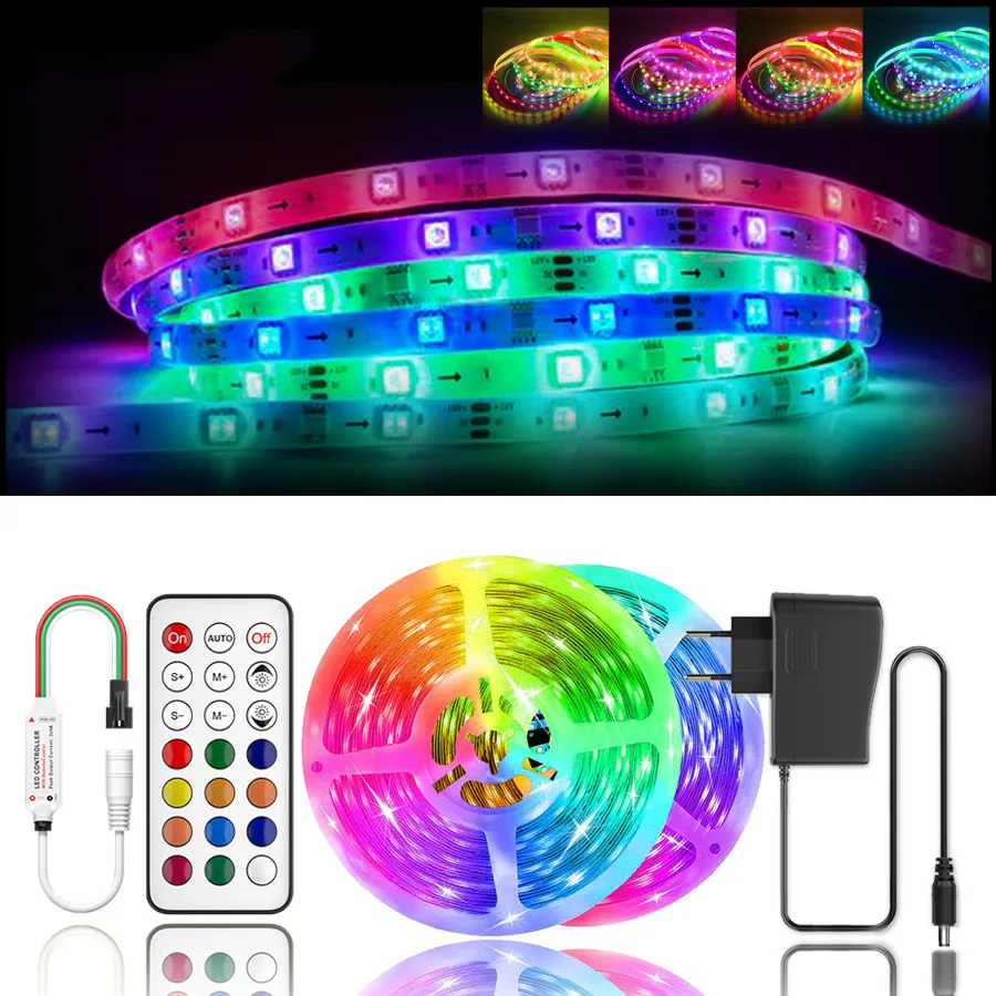 Светодиодная лента WS2811 5050 Rgb Диодная 12 В постоянного тока динамическая неоновая
