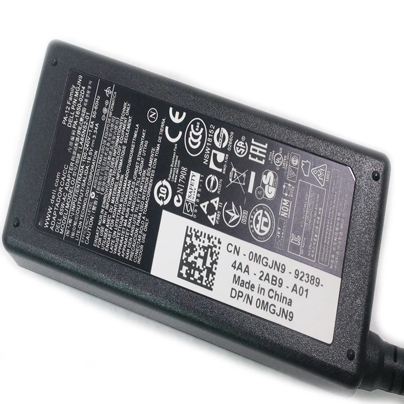 Original 65w 19.5v Carregador Adaptador para Dell Ha65ns500 3.34a 09rn2c Da65nm111-00 La65ns2-01 Pa12 17 Inspiron 1750 1764 1720 - Imagem 2