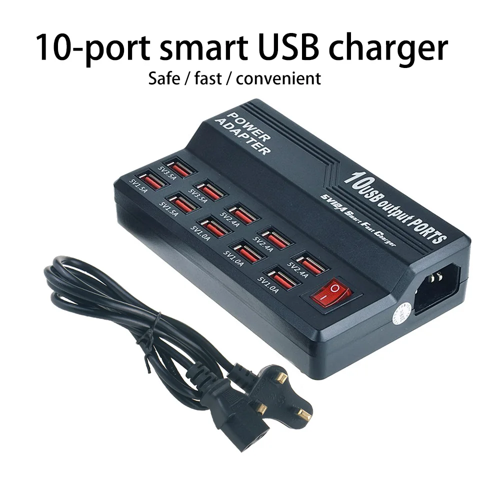 Универсальное настольное USB зарядное устройство смарт быстрый адаптер для Xiaomi для samsung S10 Plus телефон 6 портов США вилка настольная зарядная станция
