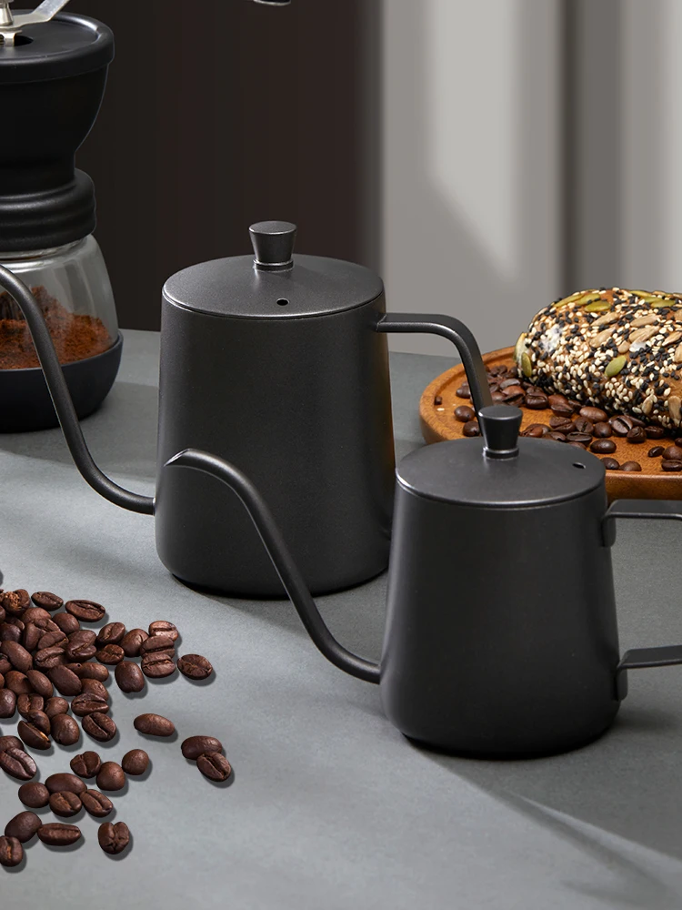 Drip Kettle 350ml 600ml Hand Make Coffee Tea Pot Non-stick Coating Food Grade Stainless Steel Gooseneck Drip Kettle Thin Mouth