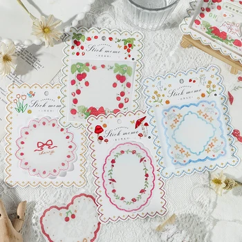 

Kawaii Flower Strawberry Memo Pad Marker Transparent Paper Planner List Stationery School Office Supplies Bullet Journal sl2293