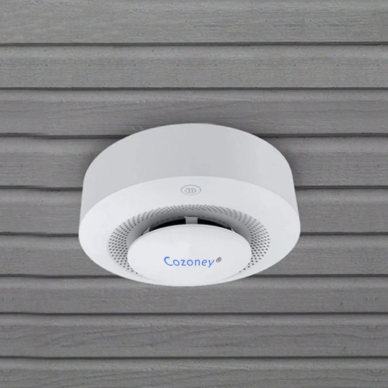 10 Years Battery Life Fire Alarm Smoke Detector Remote Control Audible Visual Alarm Alert Notification Work with Tuya APP