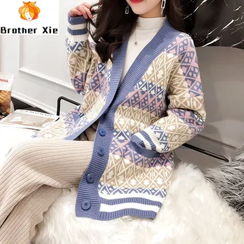 

Poncho Women 2020 Long Sleeve Loose Knitted V-Neck Sweater Coat Women Cardigans Long Sweater Jumper Women Cape Casaco Feminino