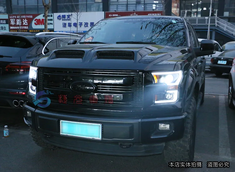 Автомобильный Стайлинг для Ford raptor F150- фары для raptor фары светодиодные DRL передние Биксеноновые линзы двойной луч HID комплект