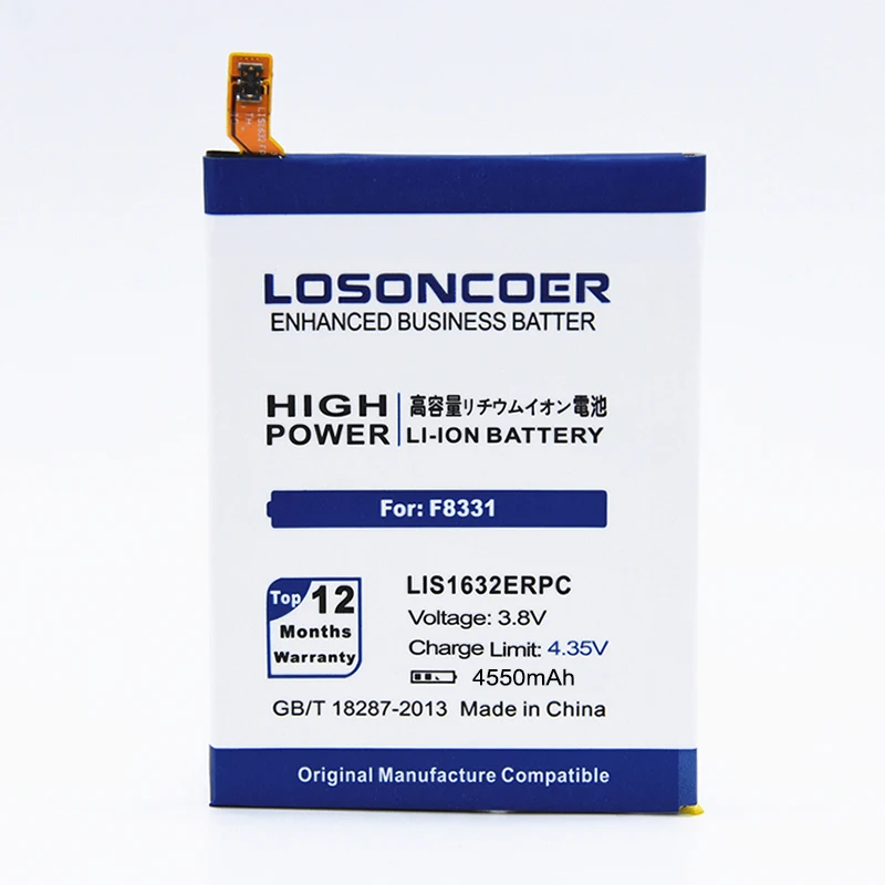 LOSONCOER 4550 мАч LIS1632ERPC Высококачественный аккумулятор для оригинального sony Xperia Dual Sim F8332 XZs XZ F8331 аккумулятор