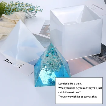 

Super Pyramid Silicone Resin Mold Epoxy Mold Craft Jewelry Crystal Mold with Plastic Frame 15cm/6 Inch