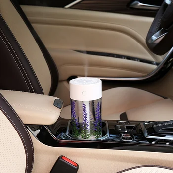 

360Ml Air Humidifier Lavender Landscape Usb Mini Car Humidifier Portable Aromatic Oil Diffuser 7 Color Change Lamp USB Humidifie