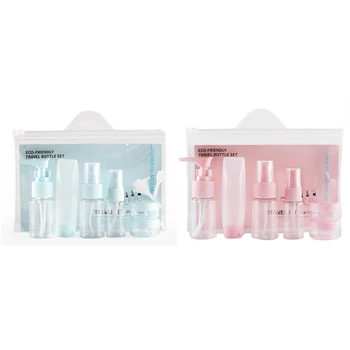 

9 PCS/Set Portable Travel Cosmetic Empty Jar Travel Packages Makeup Face Cream Container Spray Refill Bottles