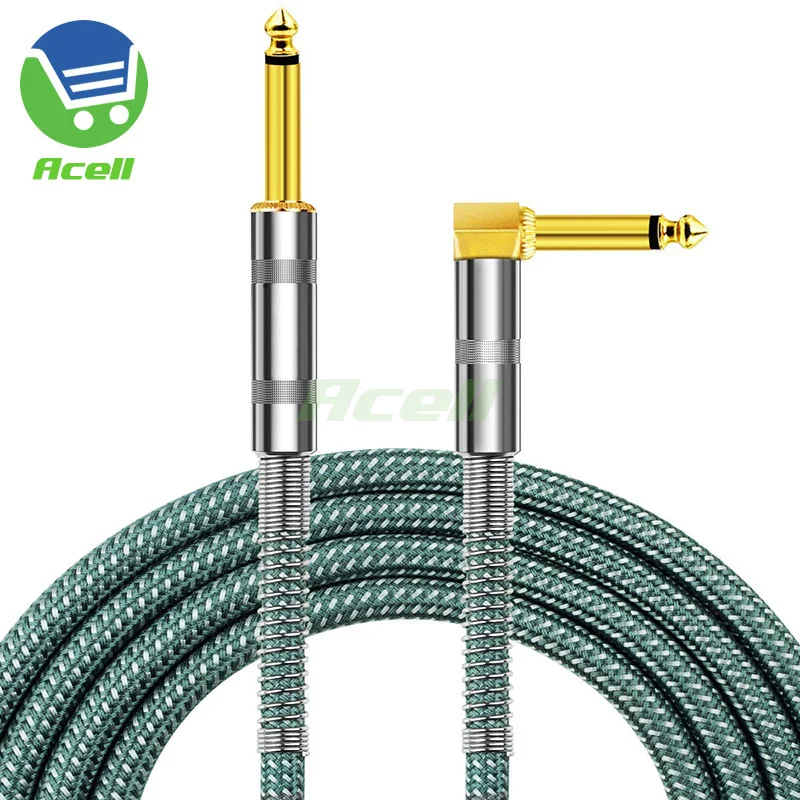 

6.35mm/TS 1/4-inch Audio Cable Right Angle to Straight for Mixer / Effector / Equalizer / Electric guitar / Decoder / Keyboard