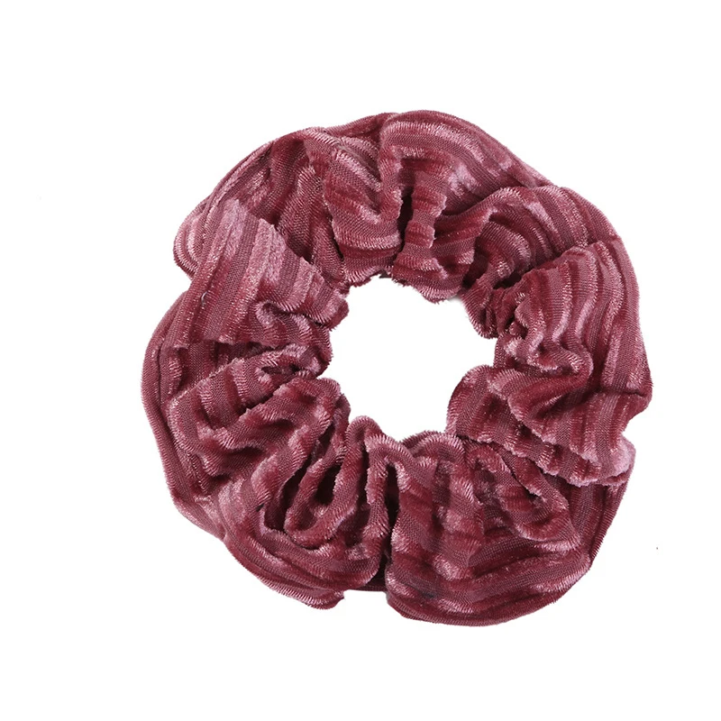 dark pink Полосатые бархатные резинки для волос большого размера, женские бархатные резинки для конского хвоста, резинка для волос, эластичные резинки для волос, аксессуары для волос для девочек - Цвет: dark pink