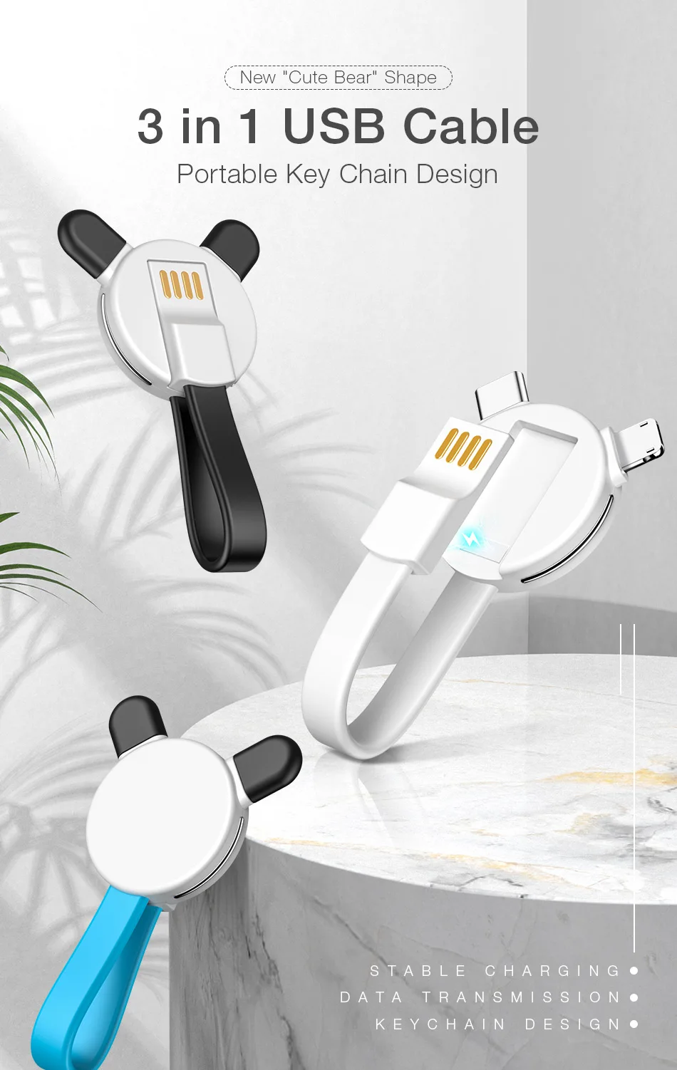 Кабель Moucit 3 в 1 Micro Usb кабель Tyep C кабель Шнур для iphone зарядное устройство данных зарядный брелок для samsung Redmi для huawei