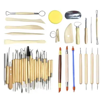 

42PC Ceramic Clay Tools Pottery Sculpting Tools Set for Beginners Professional Art Crafts Wood Steel Schools Home Safe for Kids