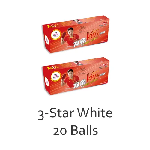 White 20 Balls Двойная рыба 3-Star V40+ мяч для настольного тенниса пластик ABS оригинальные двойные 3 звезды мячи для пинг-понга для официальных игр - Цвет: White 20 Balls