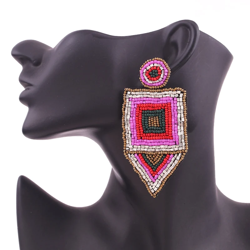 Bohemian Red Beads Tassel Earrings for Women Big Fringe Drop Earrings Long Dangle Earrings Wedding Jewelry Wholesale 6