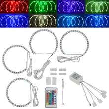 Bevinsee Car Angel Eye Bulb for BMW E36 E39 12V 15W LED Halo Ring Light 800LM RGB IR Remote Control Auto Headlight Accessories