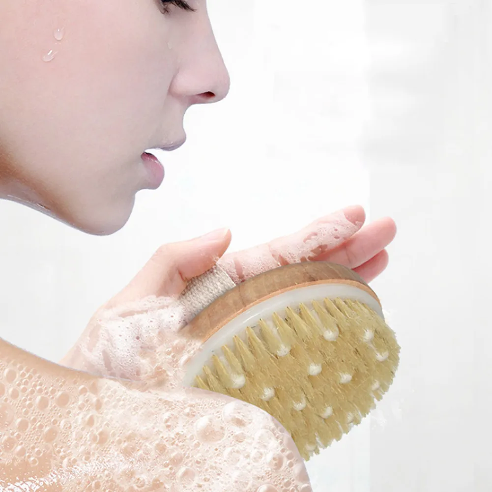 Body Brush Round Exfoliating Dry Brushing for Drainage Massager