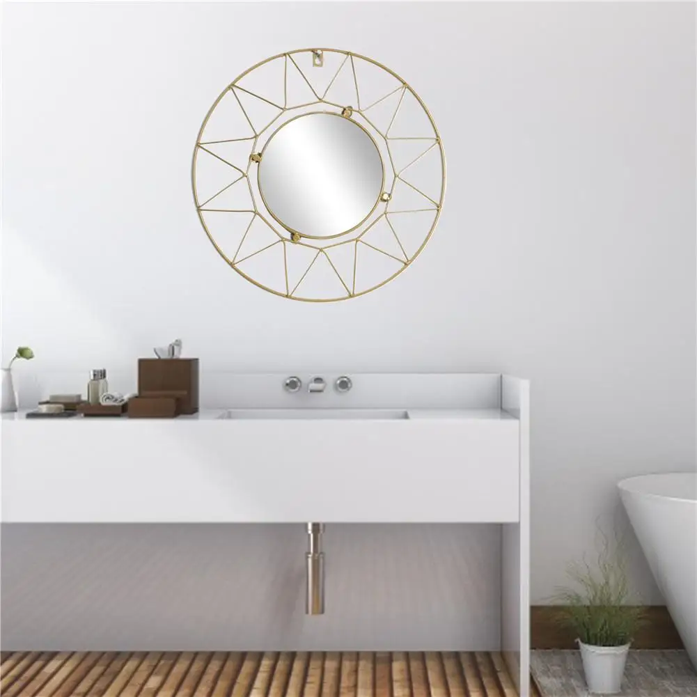 Европейское металлическое настенное зеркало круглое декоративное зеркало для гостиной офиса