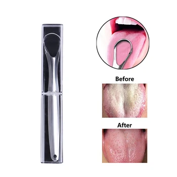 

Breath Cleaning Coated TongueToothbrush Dental Oral Hygiene Care Tools Stainless Steel Tongue Scraper Cleaner Fresh
