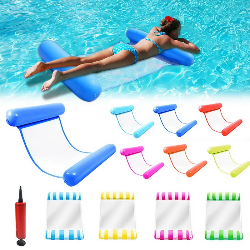 

New Water Hammock Recliner Inflatable Floating Swimming Mattress Sea Swimming Ring Pool Party Toy Lounge Bed For Swimming
