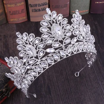 

Princess Baroque Crowns Tiaras Headpiece Crystal Rhinestones Alloy Royal Queen Pageant Crown Party Bridal Jewelry