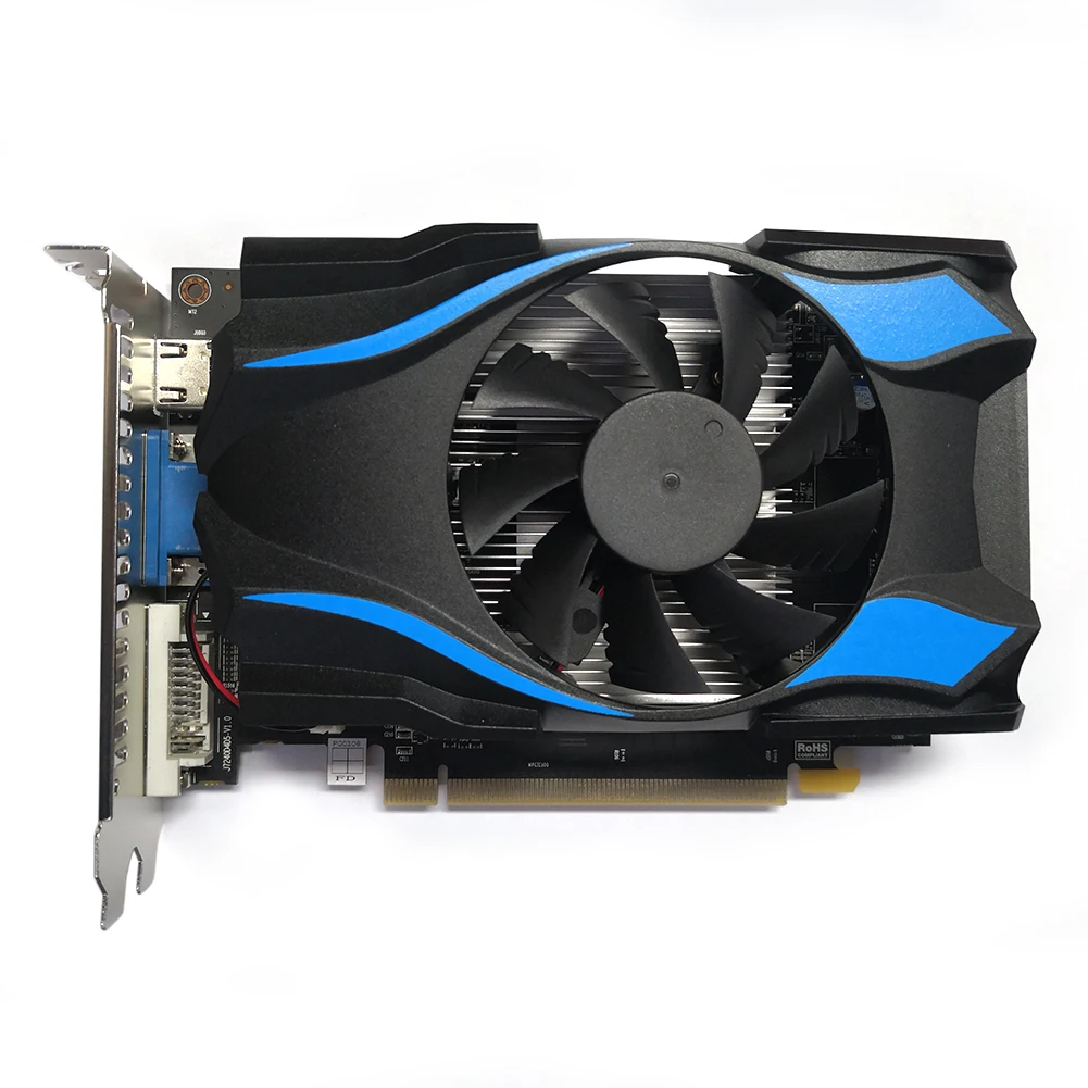 Gaming Graphics Card R7350 2GB DDR5 128bit Graphics Card with Cooling Fan HDMI-compatible+VGA+DVI Interface