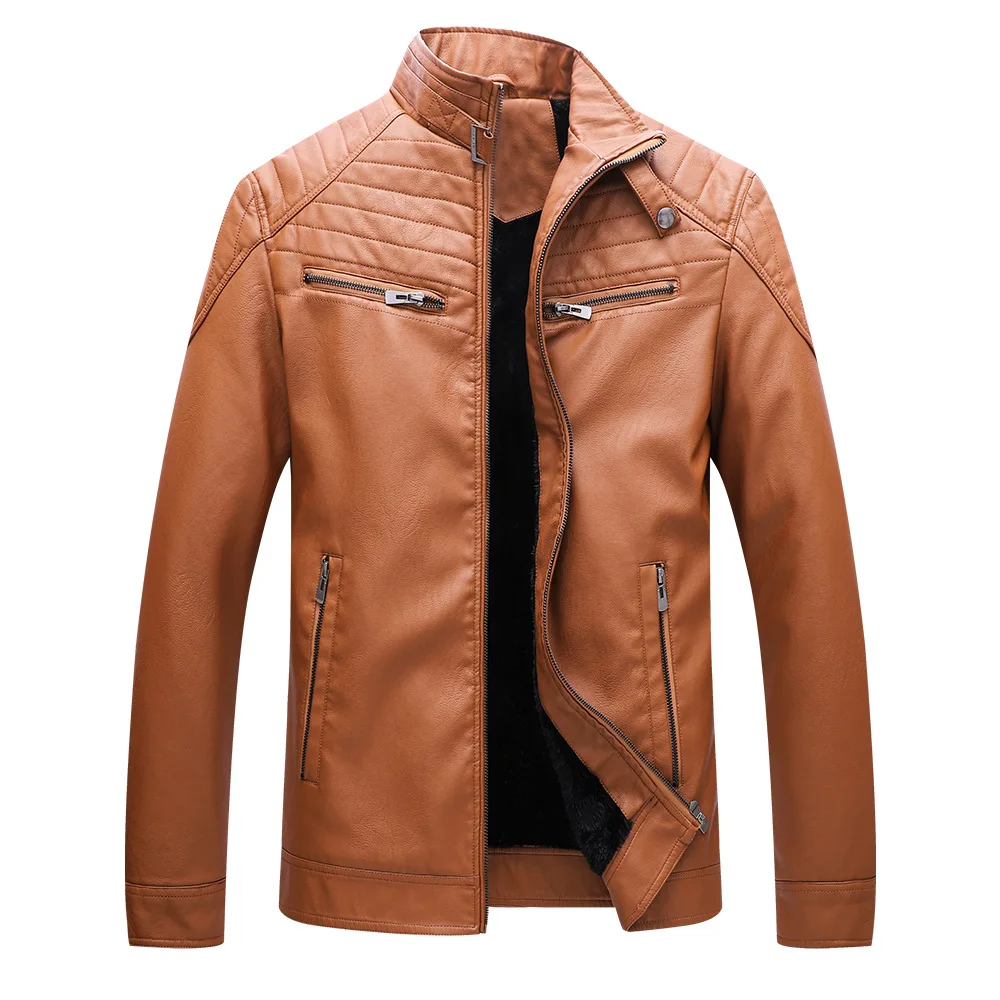 AliExpress Wish кожаная куртка большого размера мужская кожаная одежда осень и зима Мужская плюс бархат из искусственной кожи
