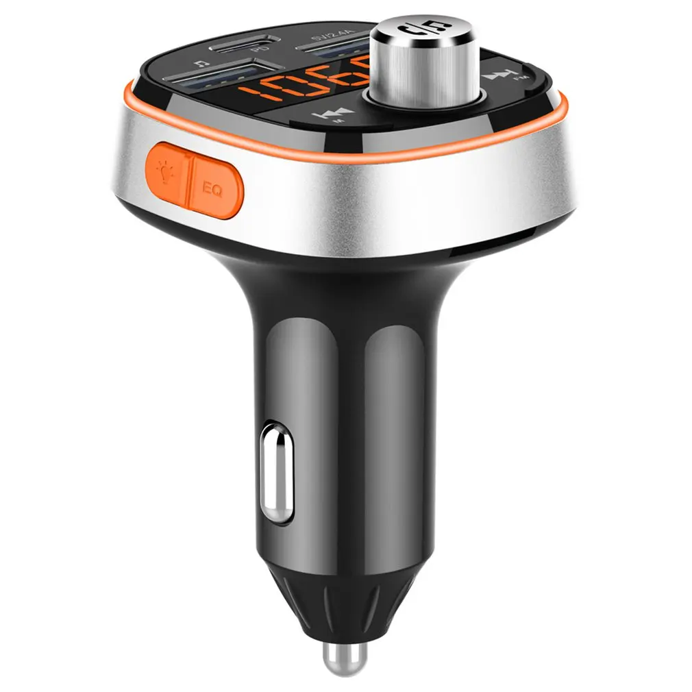 FM transmitter Wireless hands-free car MP3 player subwoofer colorful atmosphere lights dual USB PD3.0 fast charge