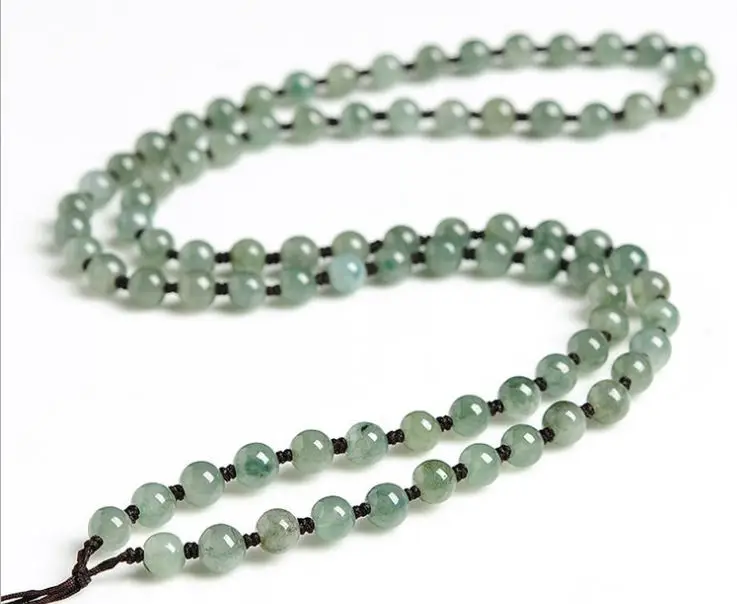 Ожерелье Из бирманского нефрита класса А ожерелье из драгоценных камней бусин