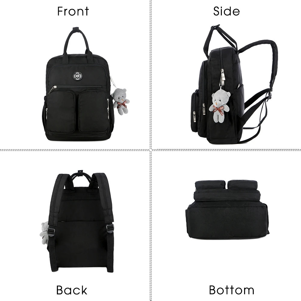 Korean Style Canvas Backpack For Women Simple Fashion Youth Travel Bagpack Leisure School Bag Tote For Teen Girl Shoulder Bag