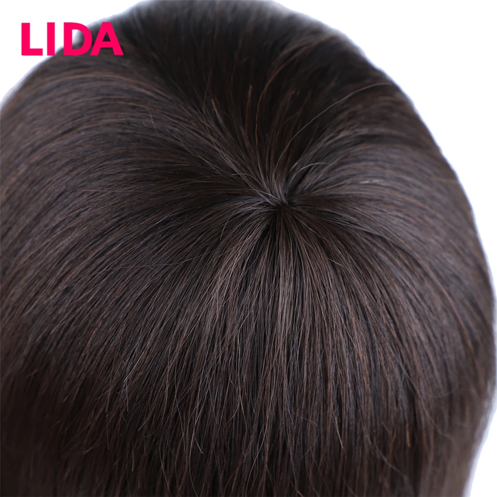 Lida, человеческие волосы, парики, бразильский парик, короткие, длина до плеч, волосы Remy, машина, парик, 150% плотность для женщин