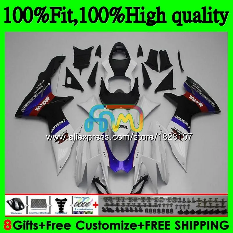 Инъекции для SUZUKI GSXR 600 750 GSXR750 фиолетовый белый, возрастом 11, 12, 13, 14, 15, 39BS. 30 K11 GSXR600 2011 2012 2013 обтекатель