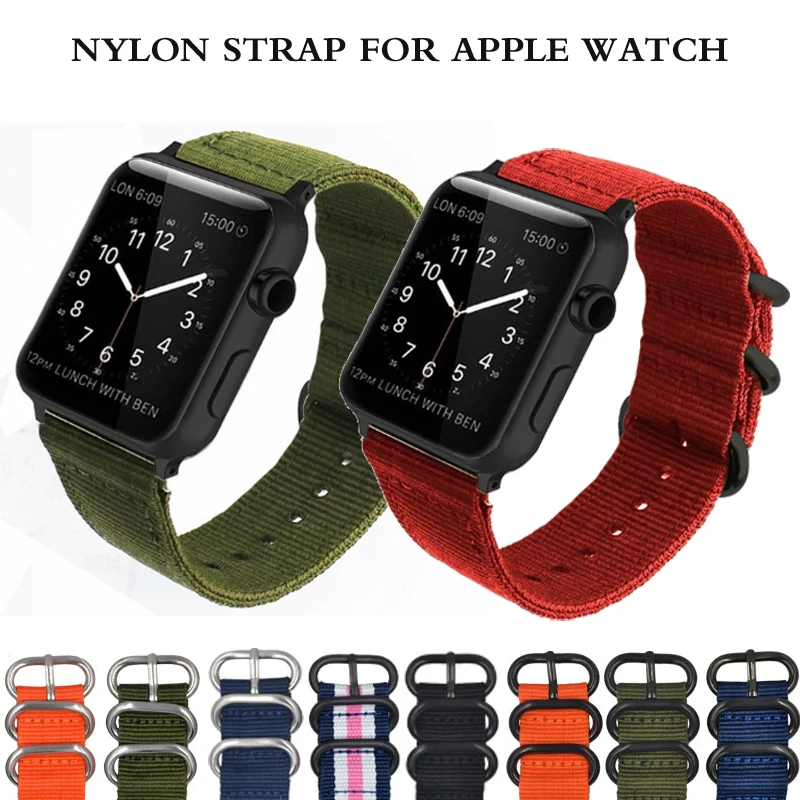 Ремешок для apple watch band 44 мм 40 5 4 спортивный нейлоновый браслет ремешок часов iwatch 3 2 1